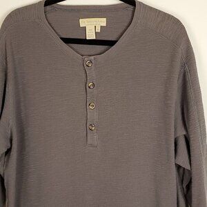 Vintage The Territory Ahead Mens Waffle Knit Thermal Shirt XL Grey Casual Knit